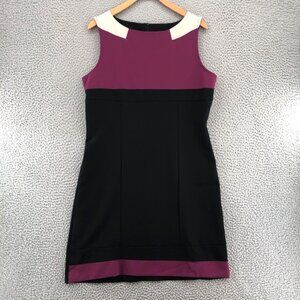 Emploi Dress Womens Medium Purple Colorblock Sheath Sleeveless Mini Career Work